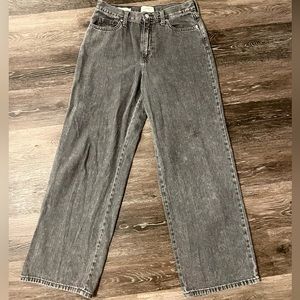 High Rise Flare Legged Gray Wash Jeans